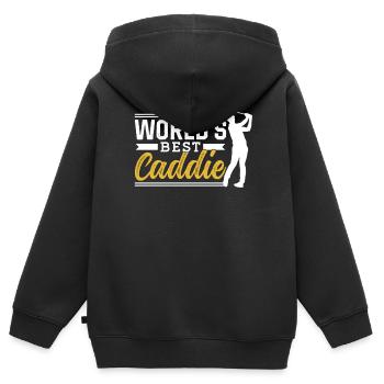 The best caddy in the world Golf Golfing Golfers - Kids Premium Organic Zip-up Hoodie - black - Back - AI Model Kid Male (0cm)