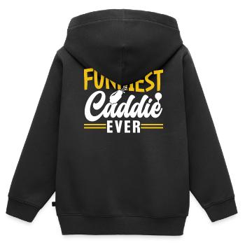 The funniest caddy ever Golfing Golf - Kids Premium Organic Zip-up Hoodie - black - Back - AI Model Kid Male (0cm)