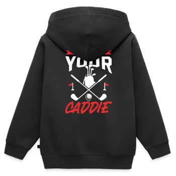 I will be your caddie Golfer Golf Golf - Kids Premium Organic Zip-up Hoodie - black - Back - AI Model Kid Male (0cm)