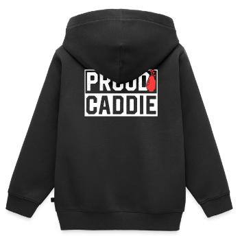 Proud caddie profession golfing golf golfer - Kids Premium Organic Zip-up Hoodie - black - Back - AI Model Kid Male (0cm)