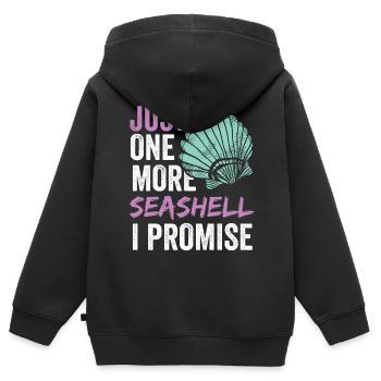Nur Noch Eine Muschel Ich Verspreche Es Muscheln - Kinder Premium Organic Zip Hoodie - Schwarz - Hinten - AI Model Kid Male (0cm)