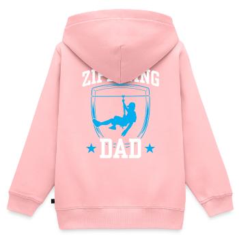 Ziplining Papa Zipline Sprüche Sport Seilrutsche - Kinder Premium Organic Zip Hoodie - Rosa - Hinten - AI Model Kid Female (0cm)