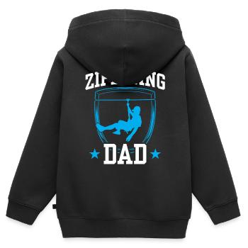 Ziplining Papa Zipline Sprüche Sport Seilrutsche - Kinder Premium Organic Zip Hoodie - Schwarz - Hinten - AI Model Kid Male (0cm)