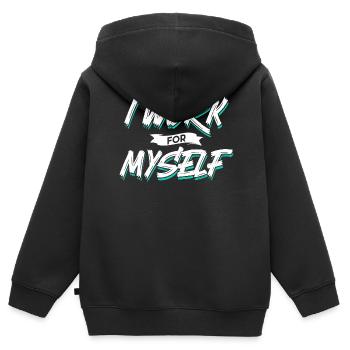 Ich Arbeite Für Mich Selbst Unternehmer Gründer - Kinder Premium Organic Zip Hoodie - Schwarz - Hinten - AI Model Kid Male (0cm)