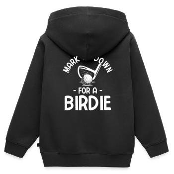 Golfplatz zum Golfen Golf - Kinder Premium Organic Zip Hoodie - Schwarz - Hinten - AI Model Kid Male (0cm)