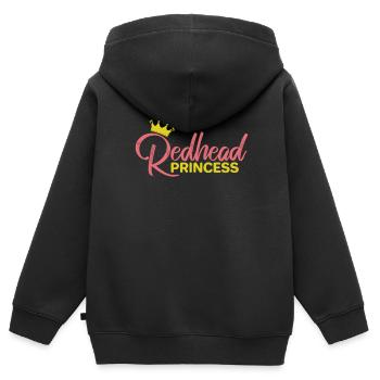 Redhead Princess rote Haare Schönheit - Kinder Premium Organic Zip Hoodie - Schwarz - Hinten - AI Model Kid Male (0cm)