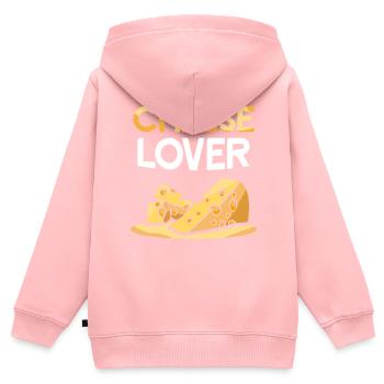 Käseliebhaber Käse Liebhaber Süß Sprüche Liebe - Kinder Premium Organic Zip Hoodie - Rosa - Hinten - AI Model Kid Female (0cm)