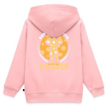 Körper Aus Käse Süß Liebe Liebhaber Sprüche - Kinder Premium Organic Zip Hoodie - Rosa - Hinten - AI Model Kid Female (0cm)