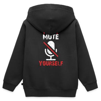 Un enseignant demande le silence en classe et en classe - Sweat Premium à capuche zippé enfant bio - noir - Dos - AI Model Kid Male (0cm)