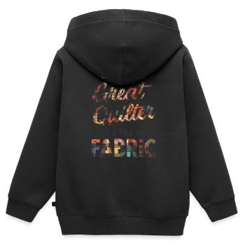 Quilten von Tagesdecken - Kinder Premium Organic Zip Hoodie - Schwarz - Hinten - AI Model Kid Male (0cm)