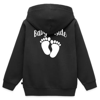 Baby Inside Pregnant Baby Inside Announcement - Kids Premium Organic Zip-up Hoodie - black - Back - AI Model Kid Male (0cm)