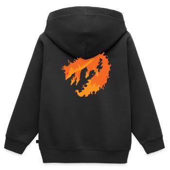 Feuerfuchs brennender Fuchs Wildnis Fuchs - Kinder Premium Organic Zip Hoodie - Schwarz - Hinten - AI Model Kid Male (0cm)