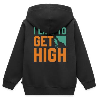 Escalade de bloc - J’aime me défoncer - Sweat Premium à capuche zippé enfant bio - noir - Dos - AI Model Kid Male (0cm)
