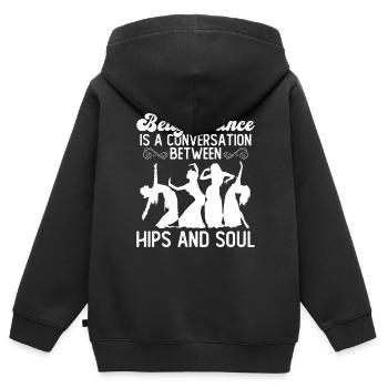 Danse du ventre Danseuse du ventre Danse Danseur Cadeau - Sweat Premium à capuche zippé enfant bio - noir - Dos - AI Model Kid Male (0cm)