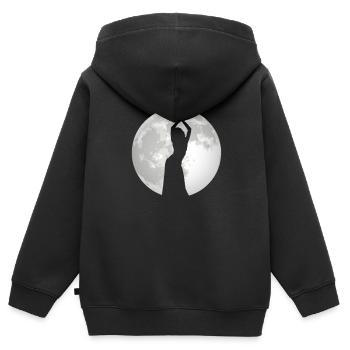 Danse du ventre Danseuse du ventre Danse de la Lune Cadeau - Sweat Premium à capuche zippé enfant bio - noir - Dos - AI Model Kid Male (0cm)