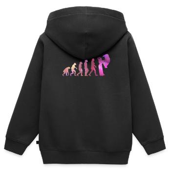 Évolution de la danseuse du ventre - Danseuse de danse du ventre - Sweat Premium à capuche zippé enfant bio - noir - Dos - AI Model Kid Male (0cm)