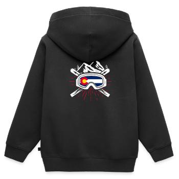 Colorado - Kinder Premium Organic Zip Hoodie - Schwarz - Hinten - AI Model Kid Male (0cm)