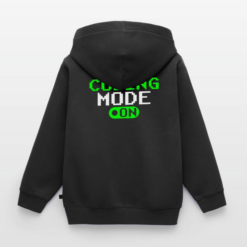 Programmiermodus Ein Coding Programmierer Coder Kinder Premium Organic Zip Hoodie