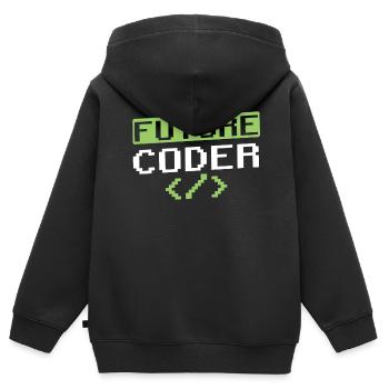 Future Coder Coding Programmer Code - Kids Premium Organic Zip-up Hoodie - black - Back - AI Model Kid Male (0cm)