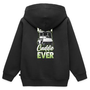 Meilleur Caddy Ever Golf Golf - Sweat Premium à capuche zippé enfant bio - noir - Dos - AI Model Kid Male (0cm)