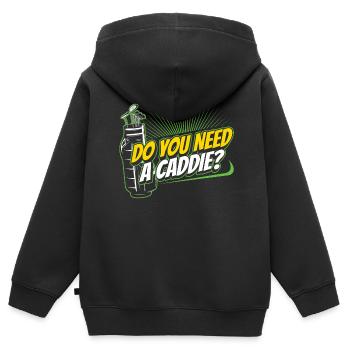 Do you need a caddie? Golf Caddie Golfing - Kids Premium Organic Zip-up Hoodie - black - Back - AI Model Kid Male (0cm)