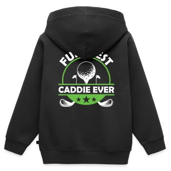 The funniest caddy ever Golfing Golf - Kids Premium Organic Zip-up Hoodie - black - Back - AI Model Kid Male (0cm)