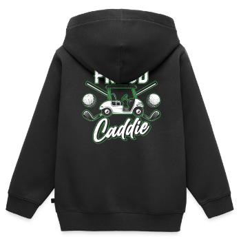 Proud Caddie Golfer Profession Golfing Golf - Kids Premium Organic Zip-up Hoodie - black - Back - AI Model Kid Male (0cm)