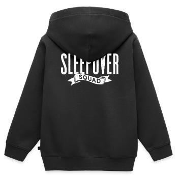 Nuit de groupe douce nuitée - Sweat Premium à capuche zippé enfant bio - noir - Dos - AI Model Kid Male (0cm)