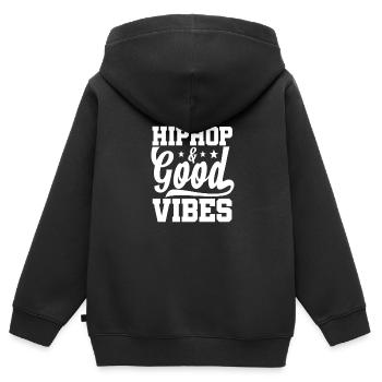 Hip Hop Rap Music Rapper Hiphop Gift - Sweat Premium à capuche zippé enfant bio - noir - Dos - AI Model Kid Male (0cm)
