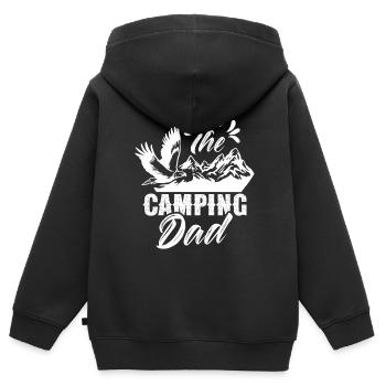 Ich Bin Der Camping Papa Campen Camp Camper - Kinder Premium Organic Zip Hoodie - Schwarz - Hinten - AI Model Kid Male (0cm)
