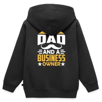 Ich Bin Ein Vater Und Ein Geschäftsinhaber CEO - Kinder Premium Organic Zip Hoodie - Schwarz - Hinten - AI Model Kid Male (0cm)