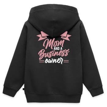 Ich Bin Eine Mutter Und Eine Geschäftsinhaberin - Kinder Premium Organic Zip Hoodie - Schwarz - Hinten - AI Model Kid Male (0cm)