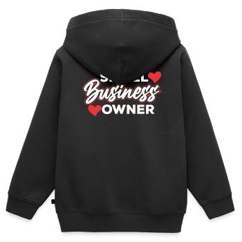 Propriétaire de petite entreprise Fondateur PDG - Sweat Premium à capuche zippé enfant bio - noir - Dos - AI Model Kid Male (0cm)