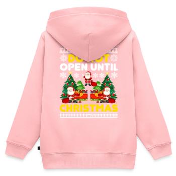 Do Not Open Until Christmas Funny Ugly Xmas Ugly - Kinder Premium Organic Zip Hoodie - Rosa - Hinten - AI Model Kid Female (0cm)