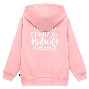 Stolze Hebamme Beruf Hebammen Geburtshilfe - Kinder Premium Organic Zip Hoodie - Rosa - Hinten - AI Model Kid Female (0cm)
