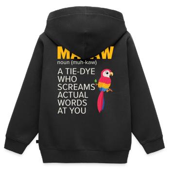 Macaw Parrot Bird Zoo Animal Birdwatcher Pet - Kinder Premium Organic Zip Hoodie - Schwarz - Hinten - AI Model Kid Male (0cm)