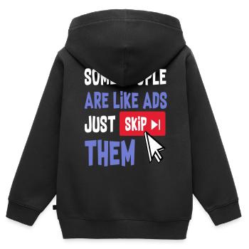Certaines personnes sont comme des publicités il suffit de les ignorer - Sweat Premium à capuche zippé enfant bio - noir - Dos - AI Model Kid Male (0cm)