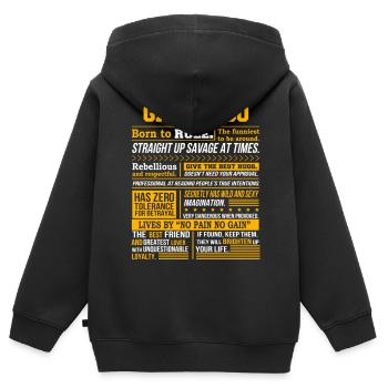 Gallardo Name Shirt Gallardo Born To Rule - Kinder Premium Organic Zip Hoodie - Schwarz - Hinten - AI Model Kid Male (0cm)