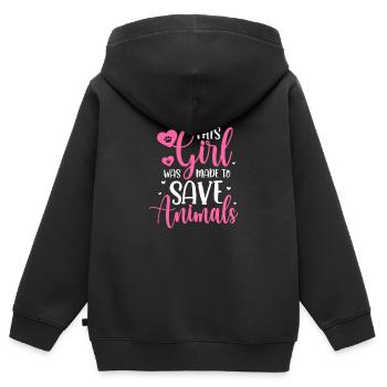 Tierarzt - Kinder Premium Organic Zip Hoodie - Schwarz - Hinten - AI Model Kid Male (0cm)