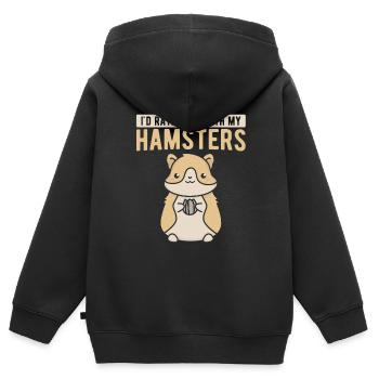 Nagetier Hamster - Kinder Premium Organic Zip Hoodie - Schwarz - Hinten - AI Model Kid Male (0cm)