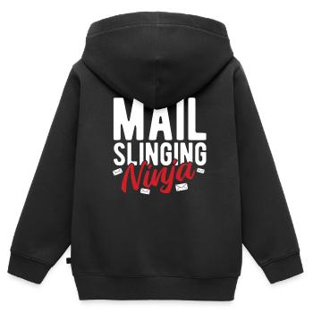 Briefträger Und Paket-Zusteller Für Postboten - Kinder Premium Organic Zip Hoodie - Schwarz - Hinten - AI Model Kid Male (0cm)