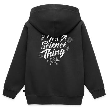 Est une chose scientifique scientifique - Sweat Premium à capuche zippé enfant bio - noir - Dos - AI Model Kid Male (0cm)