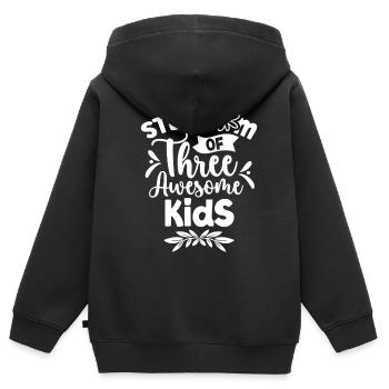 Stepmother of three great children - Kids Premium Organic Zip-up Hoodie - black - Back - AI Model Kid Male (0cm)