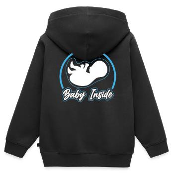 Baby Inside Baby Inside Announcement Pregnant - Kids Premium Organic Zip-up Hoodie - black - Back - AI Model Kid Male (0cm)