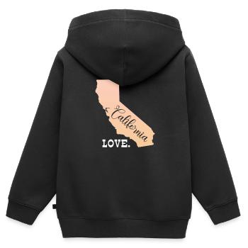 Kalifornien - Kinder Premium Organic Zip Hoodie - Schwarz - Hinten - AI Model Kid Male (0cm)