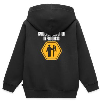 Krebs Krank Krankheit Kampf Geschenk - Kinder Premium Organic Zip Hoodie - Schwarz - Hinten - AI Model Kid Male (0cm)