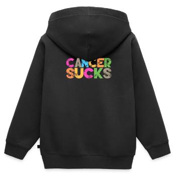 Krebs Krank Krankheit Kampf Geschenk - Kinder Premium Organic Zip Hoodie - Schwarz - Hinten - AI Model Kid Male (0cm)