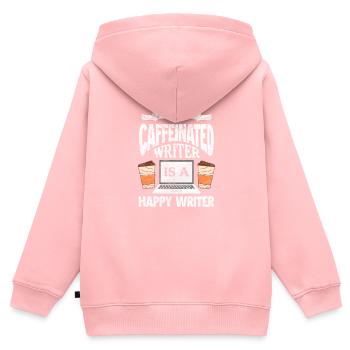 Coffee writer - Kids Premium Organic Zip-up Hoodie - rose - Back - AI Model Kid Female (0cm)