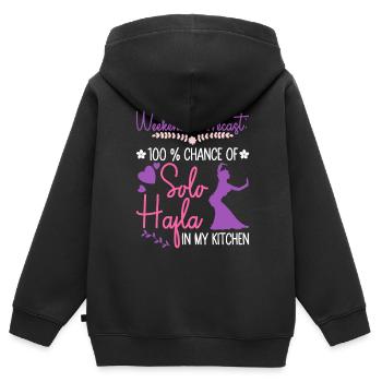 Solo-Hafla in meiner Küche - Bauchtänzerin - Kinder Premium Organic Zip Hoodie - Schwarz - Hinten - AI Model Kid Male (0cm)
