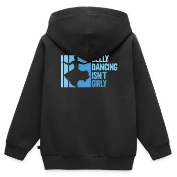 La danse du ventre n’est pas girly - danseuses du ventre - Sweat Premium à capuche zippé enfant bio - noir - Dos - AI Model Kid Male (0cm)